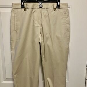 Ann Taylor LOFT Sz 10 NWT Khaki Tan Julie Straight Leg Crop Pants Slacks‎